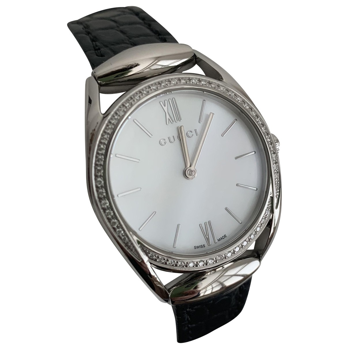 Horsebit watch Gucci Silver in Steel 